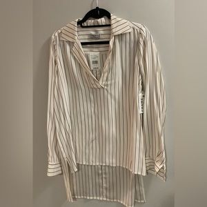 Frame Silk Stripe Tunic Shirt SZ M New